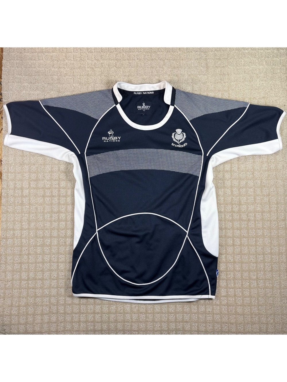 Scotland Rugby Nations Jersey Shirt Size Large Blue White